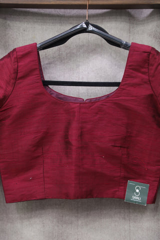 Wine Raw Silk Blouse-SRWRSB8