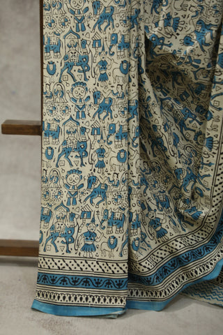 Cream HBP Cotton Saree - SRCCS1620