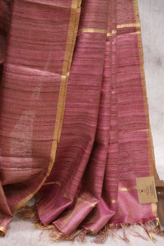 Pink Tussar Silk Saree-SRPTSS791