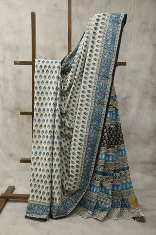 Cream HBP Cotton Saree - SRCCS1622