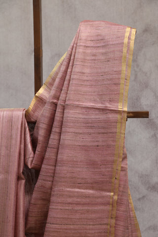 Pink Tussar Silk Saree-SRPTSS801