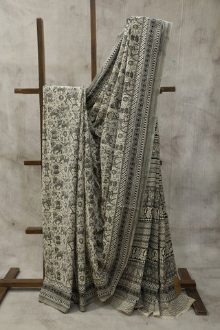 Cream HBP Cotton Saree - SRCCS1625