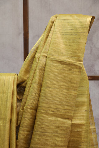 Yellow Tussar Silk Saree-SRYTSS794