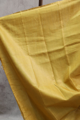 Yellow Tussar Silk Saree-SRYTSS794