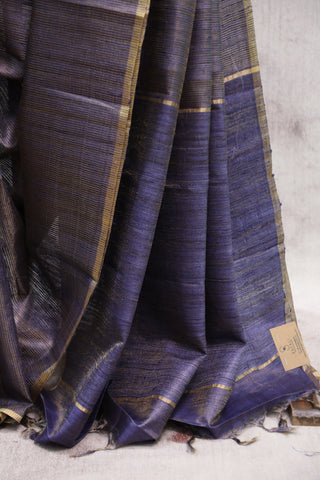 Blue Tussar Silk Saree-SRBTSS797