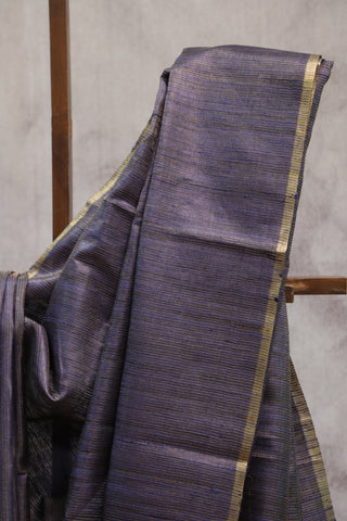 Blue Tussar Silk Saree-SRBTSS797