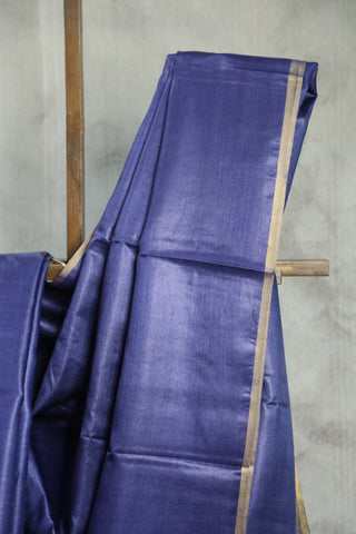 Blue Tussar Silk Saree-SRBTSS813