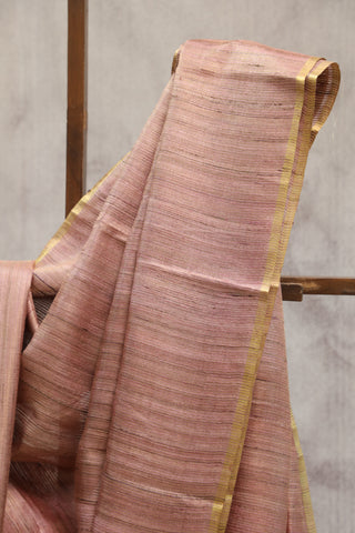 Pastel Pink Tussar Silk Saree-SRPPTSS800