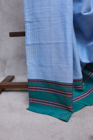 Light Blue Cotton Ilkal Saree-SRLBCIS289