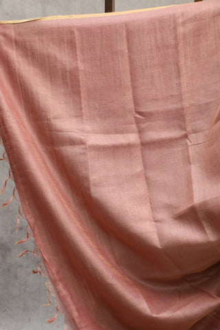 Pastel Pink Tussar Silk Saree-SRPPTSS800