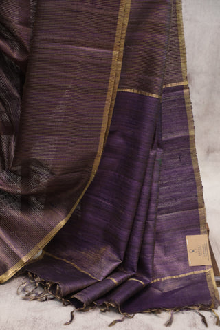 Purple Tussar Silk Saree-SRPTSS807