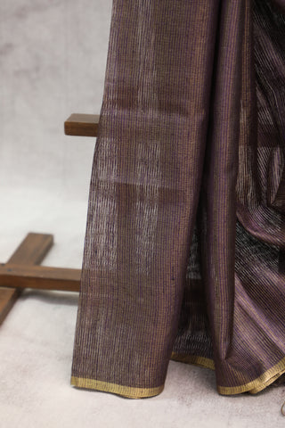 Purple Tussar Silk Saree-SRPTSS807