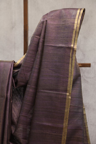 Purple Tussar Silk Saree-SRPTSS807