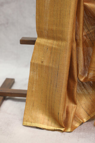 Gold-Yellow Tussar Silk Saree-SRGYTSS805