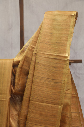 Gold-Yellow Tussar Silk Saree-SRGYTSS805