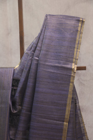 Blue Tussar Silk Saree-SRBTSS806