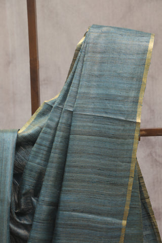 Blue Tussar Silk Saree-SRBTSS809