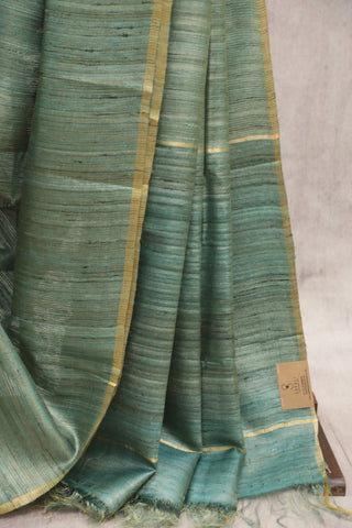 Green Tussar Silk Saree-SRGTSS810