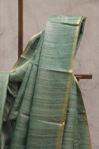 Green Tussar Silk Saree-SRGTSS810