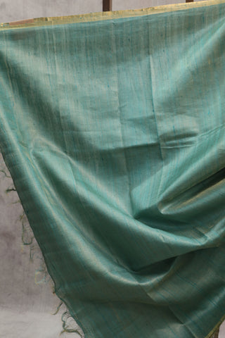 Green Tussar Silk Saree-SRGTSS810