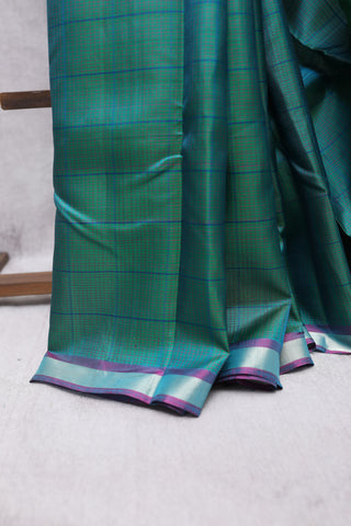 Two Tone Green Kanjeevaram Silk Saree-SRTTGKSS317