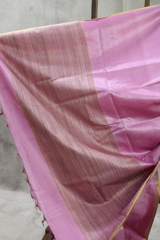 Pink Tussar Silk Saree-SRPTSS814