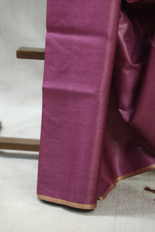 Dark Pink Tussar Silk Saree-SRDPTSS812