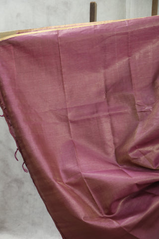 Dark Pink Tussar Silk Saree-SRDPTSS812