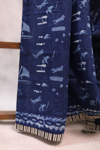 Blue HBP Cotton Saree - SRBCS180