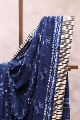 Blue HBP Cotton Saree - SRBCS180