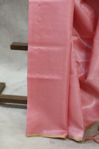 Pink Tussar Silk Saree-SRPTSS820