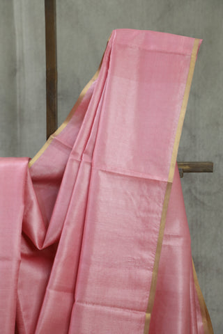 Pink Tussar Silk Saree-SRPTSS820