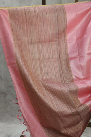 Pink Tussar Silk Saree-SRPTSS820