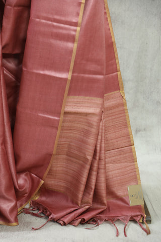 Pink Tussar Silk Saree-SRPTSS818