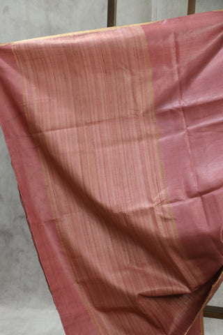 Pink Tussar Silk Saree-SRPTSS818