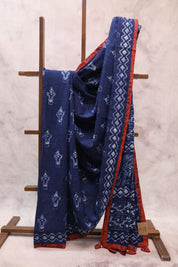 Indigo HBP Cotton Saree - SRICS172