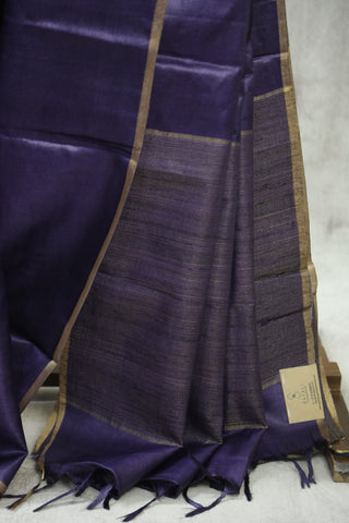 Purple Tussar Silk Saree-SRPTSS817