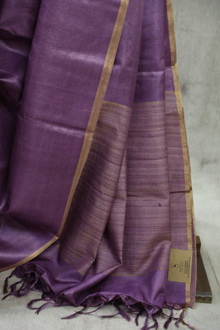 Purple Tussar Silk Saree-SRPTSS842