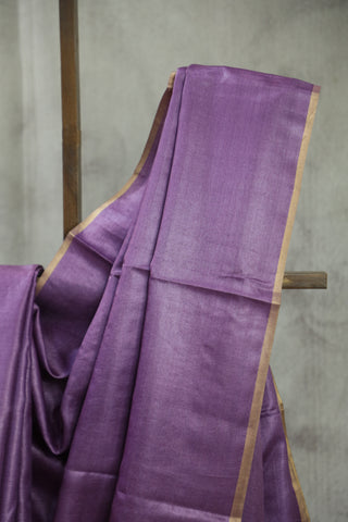 Purple Tussar Silk Saree-SRPTSS842