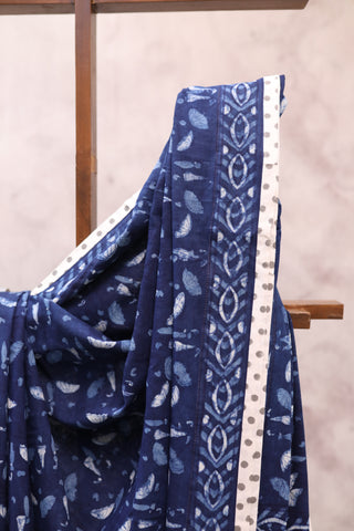 Dark Blue HBP Cotton Saree - SRDBCS174