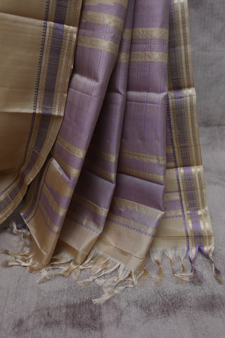 Beige Kanjeevaram Silk Saree-SRBKSS336