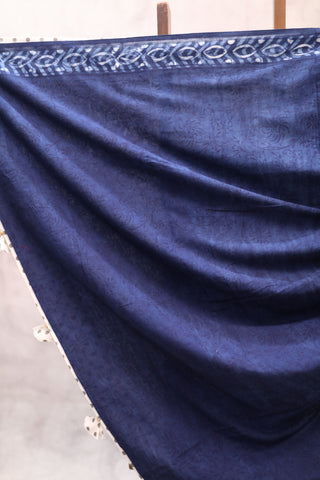 Dark Blue HBP Cotton Saree - SRDBCS174