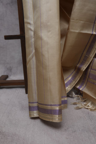 Beige Kanjeevaram Silk Saree-SRBKSS336