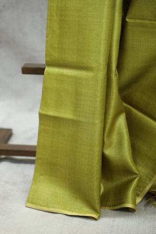 Light Green Tussar Silk Saree-SRLGTSS822