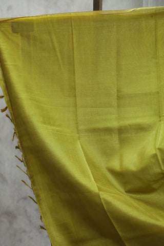 Light Green Tussar Silk Saree-SRLGTSS822