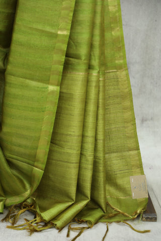 Green Tussar Silk Saree-SRGTSS823