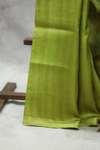 Green Tussar Silk Saree-SRGTSS823