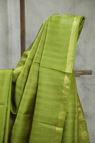 Green Tussar Silk Saree-SRGTSS823