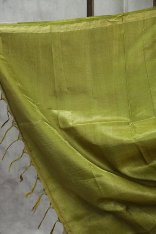 Green Tussar Silk Saree-SRGTSS823