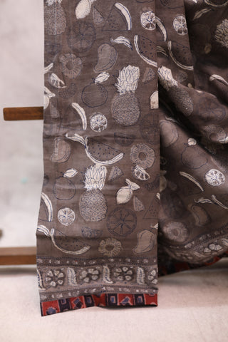 Grey HBP Cotton Saree - SRGCS176